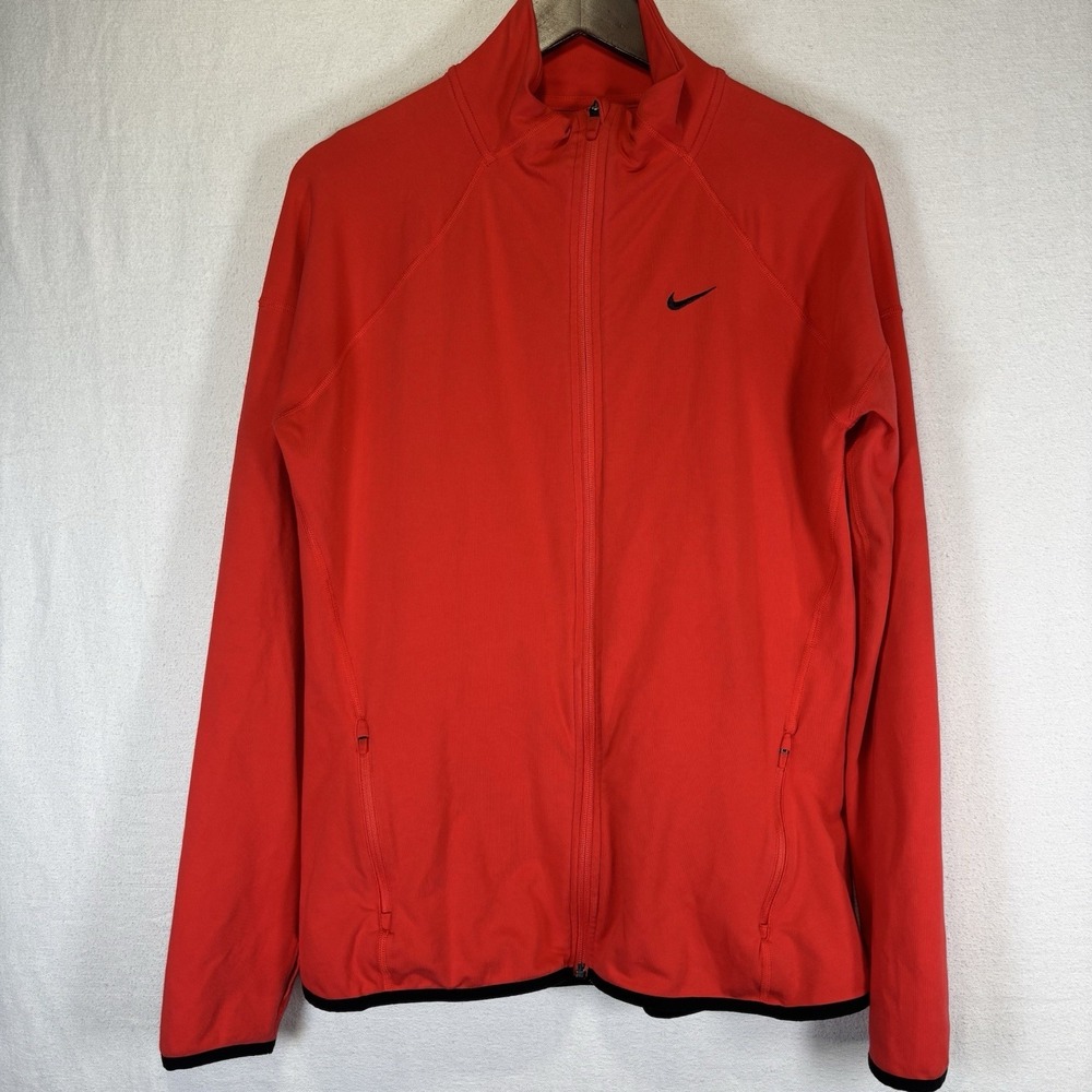 Nike Dri-FIT Women's Red Slim Fit Training Jacket Full Zip Athletic Size XL